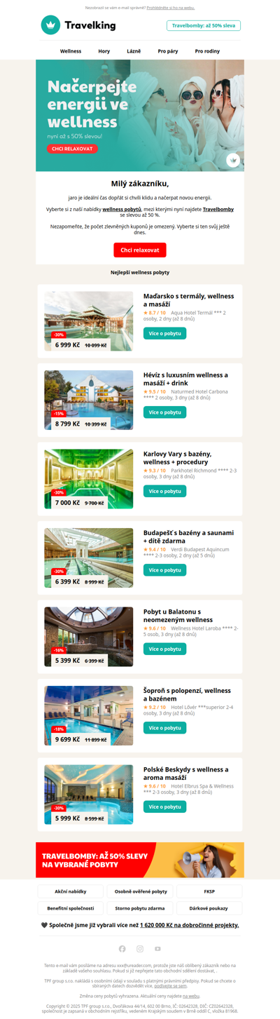 Až −50 % na wellness pobyty 🎉