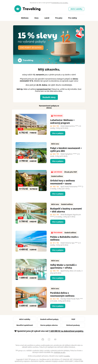 🎁 Narozeninové slevy od 15 %