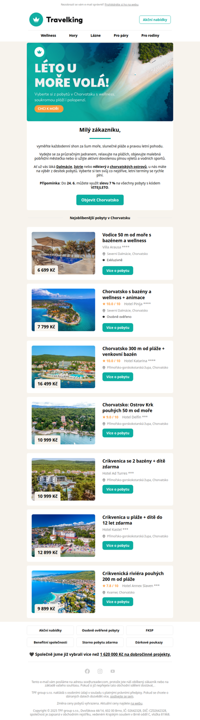 🌊 Léto u Jadranu? Moře, slunce a odpočinek
