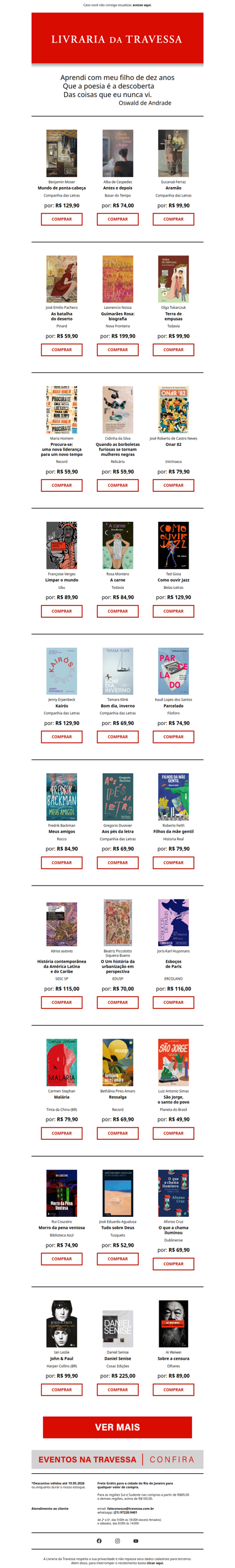 Novidades e mais vendidos
