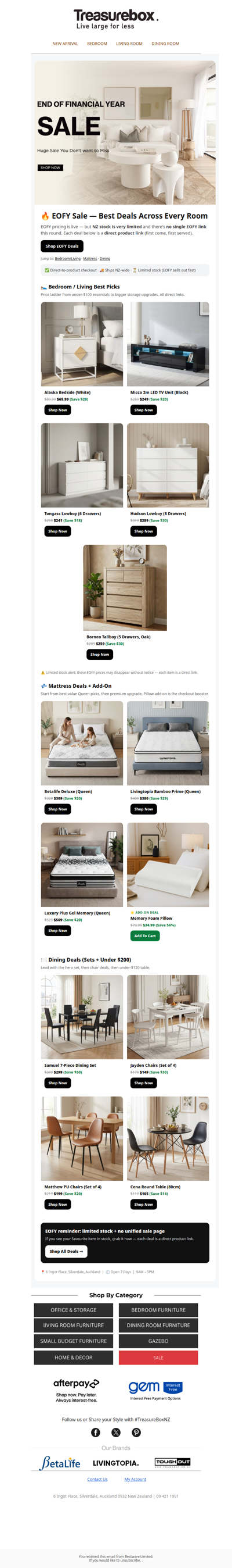 🔥 EOFY Sale — Best Deals Across Every Room