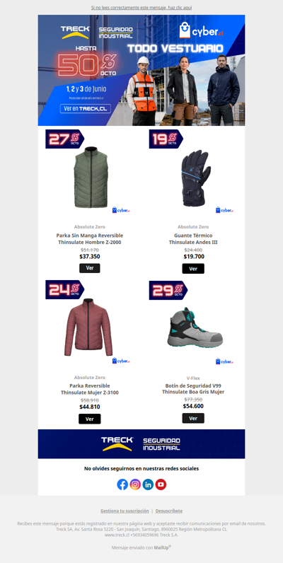 Todo vestuario con hasta 50% de descuento