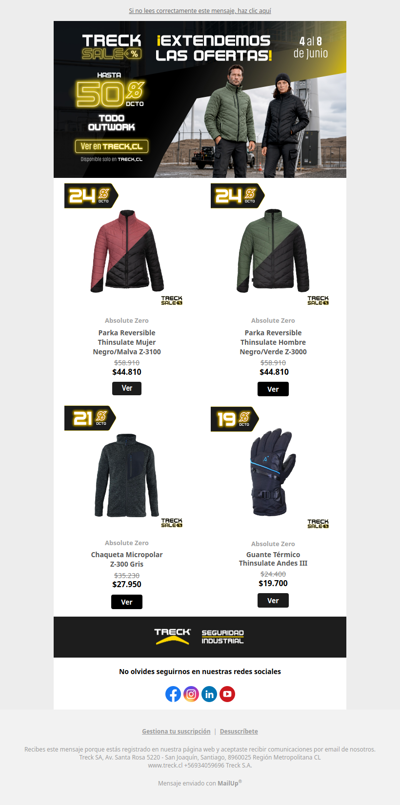 , Hasta 50% de descuento en toda la línea Outwork