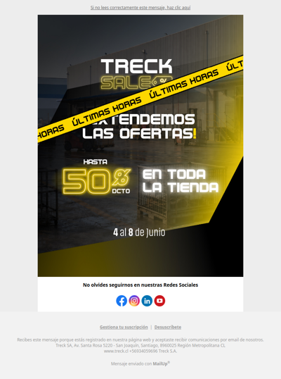 Últimas horas para aprovechar el Treck Sale⏰