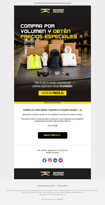 , llegó la venta por volumen a Treck.cl 📦