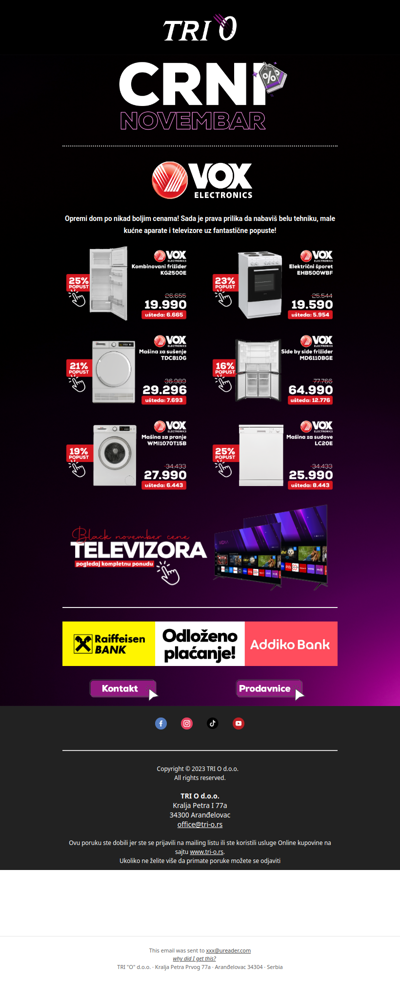 Crni novembar donosi VOX talas popusta!