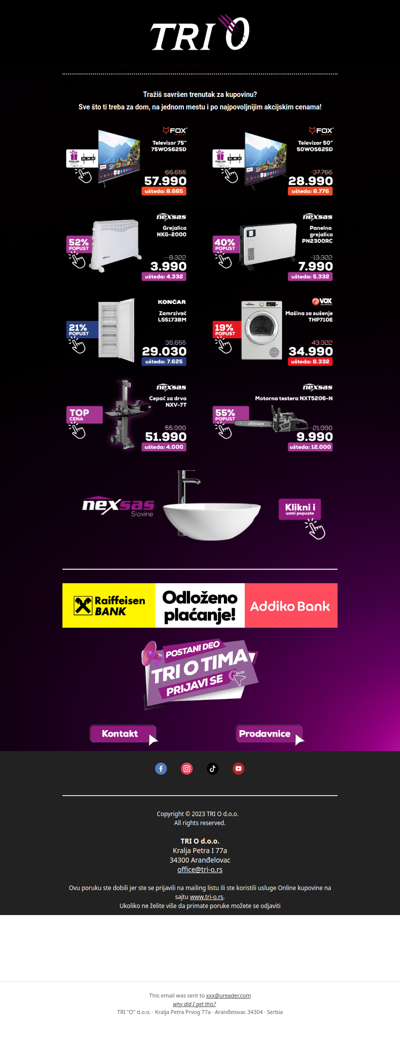 POPUSTI I PREKO 50% U TRI O!