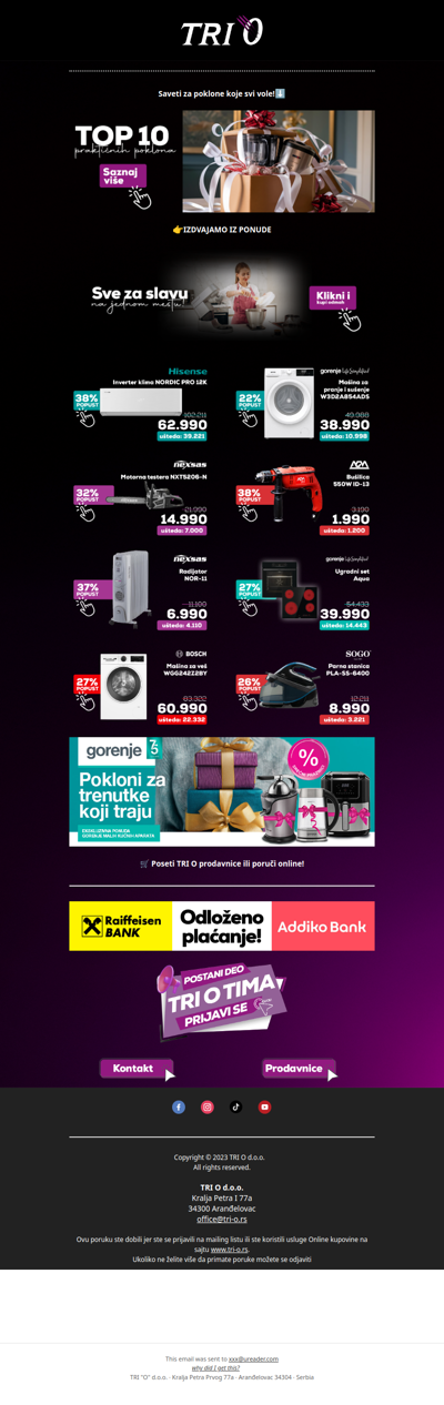 Praznične uštede – do 38% popusta!