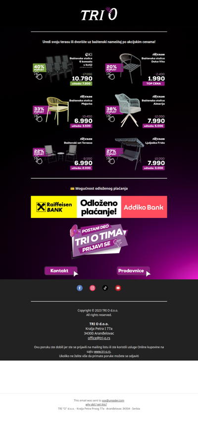 Baštenski nameštaj na akciji – uštede do 40%!