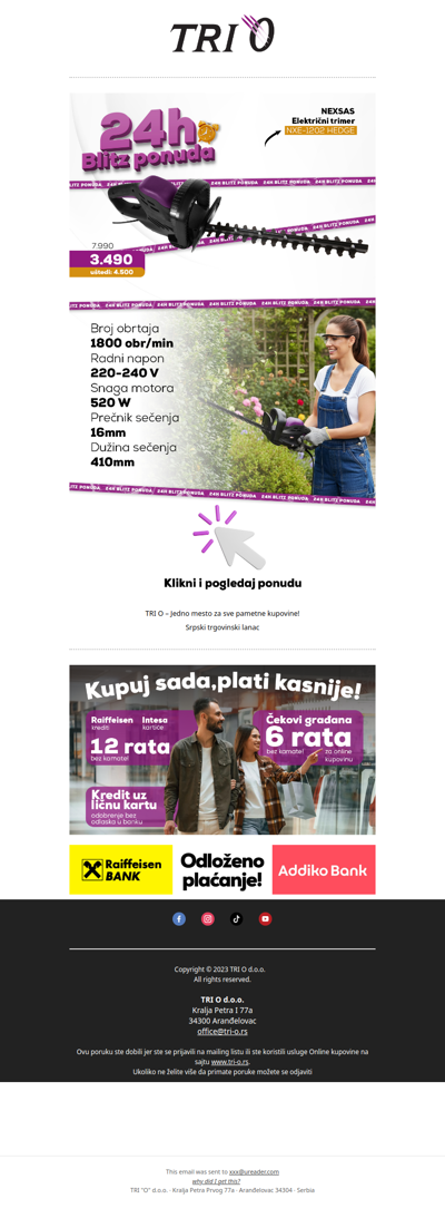 Trimer za živu ogradu samo 3.490 RSD!