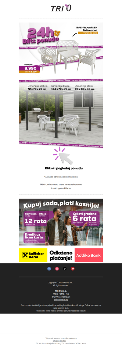 Baštenski set 8.990 RSD!