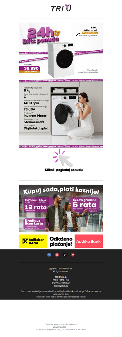 Uštedi 27.000 rsd na Beko veš mašini!