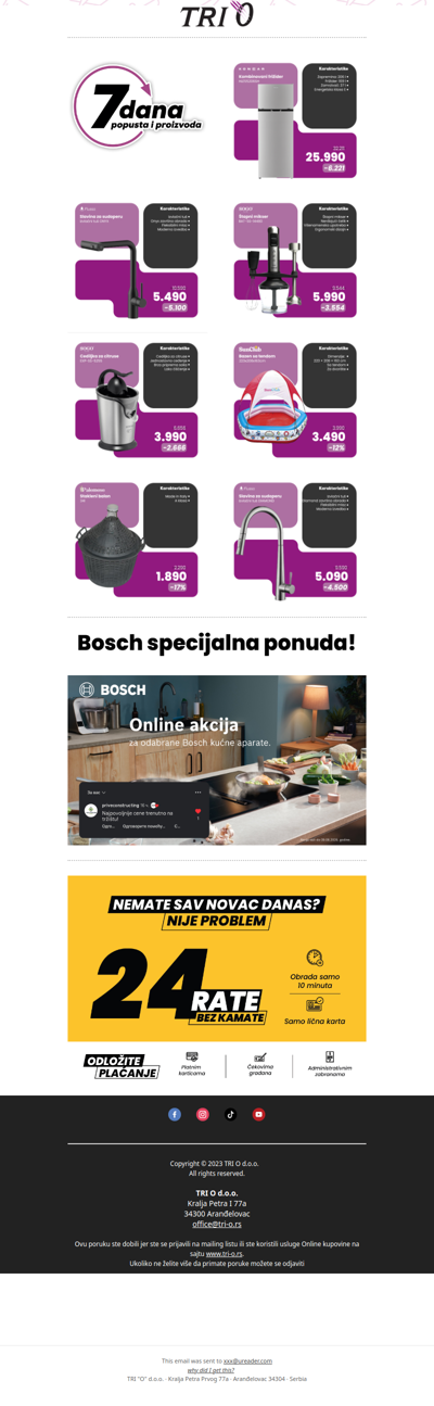 🔥 Iskoristi 7 dana velikih ušteda u TRI O!