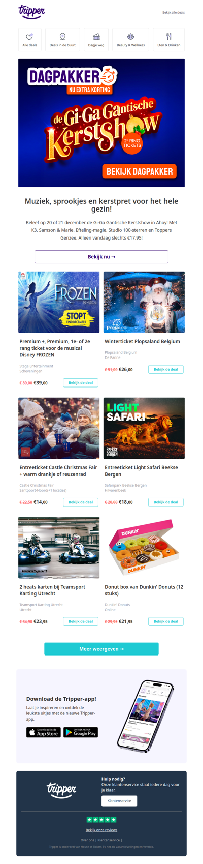 Dagpakker: Gi-Ga Gantische Kerstshow 2e ring tickets! 🎄