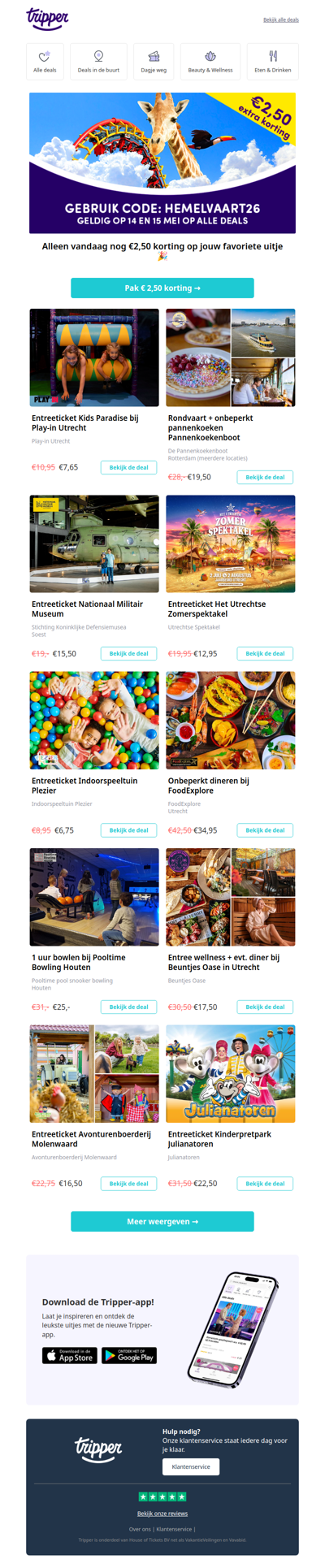 Laatste kans: €2,50 korting met HEMELVAART26 ⏰
