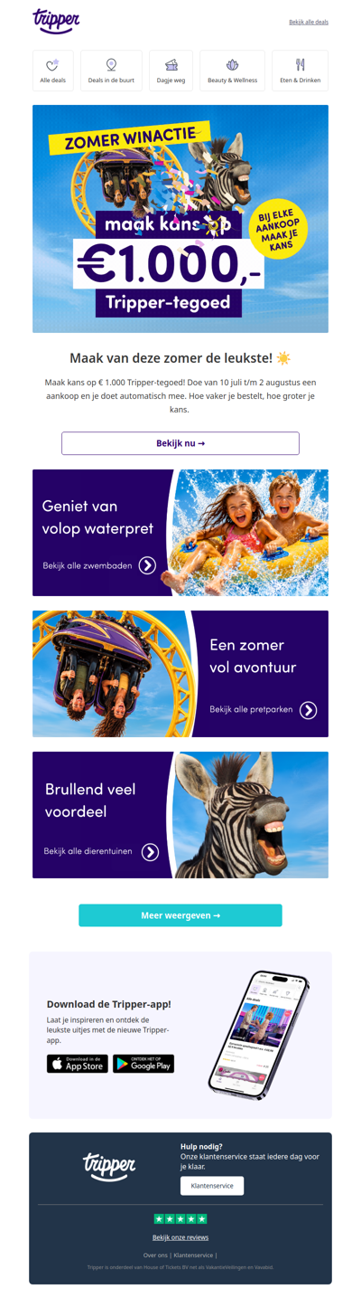 Maak kans op € 1.000 Tripper-tegoed!☀️