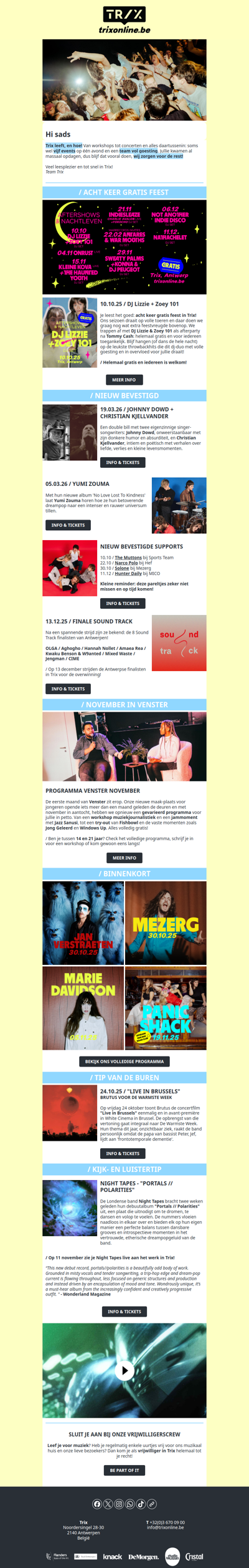 Moshpits, crowdsurfers, vijf events per avond… Trix leeft!