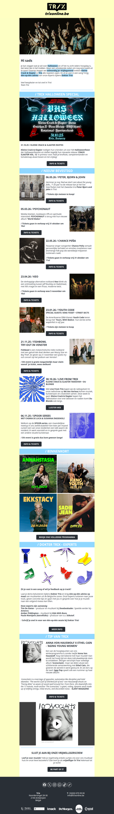 HALLOWEEN IN DE ANNA 🎃 en veel meer te beleven deze week in Trix.