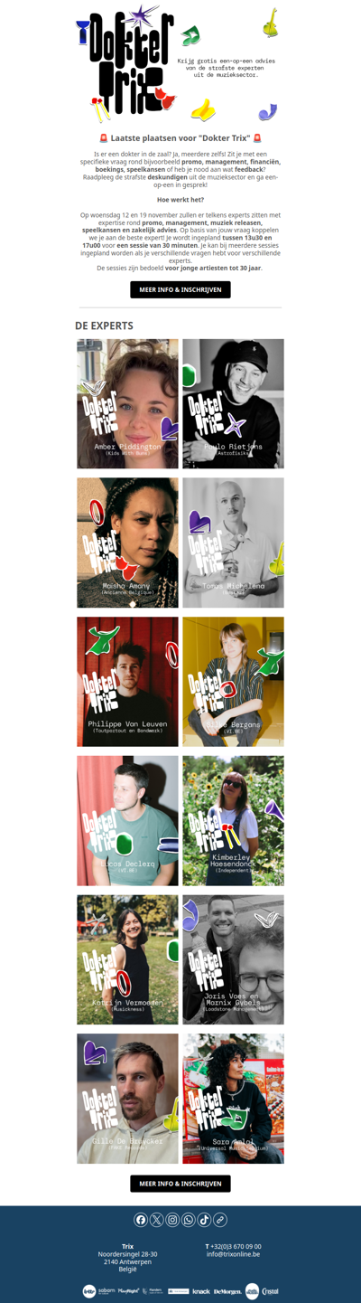 🩺 Eén-op-één advies van de muzieksector tijdens Dokter Trix!