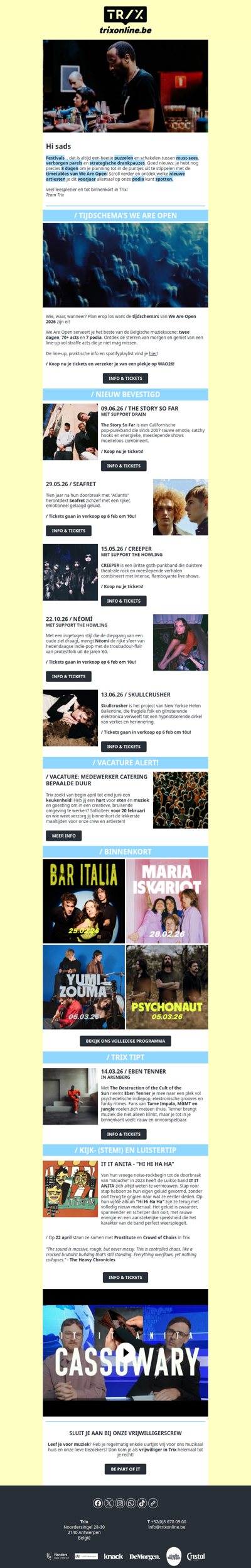 Het plannen, puzzelen en schuiven kan beginnen… de timetables van We Are Open zijn er!