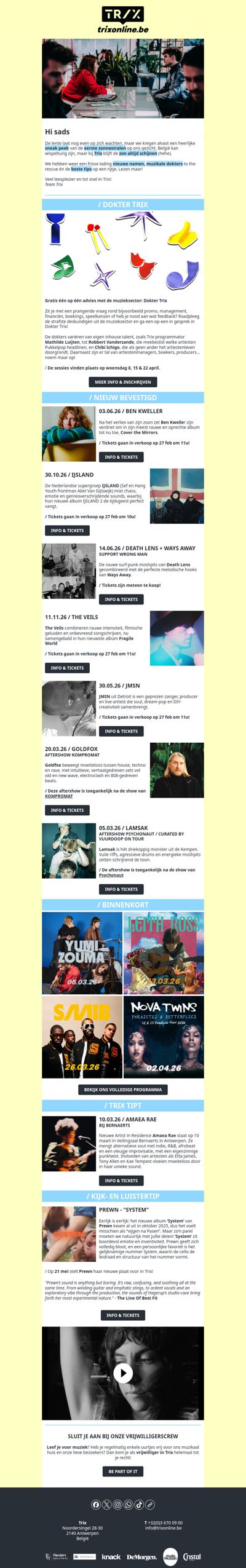 Nieuwe shows, tips van muzikale dokters en zonnestralen inbegrepen!