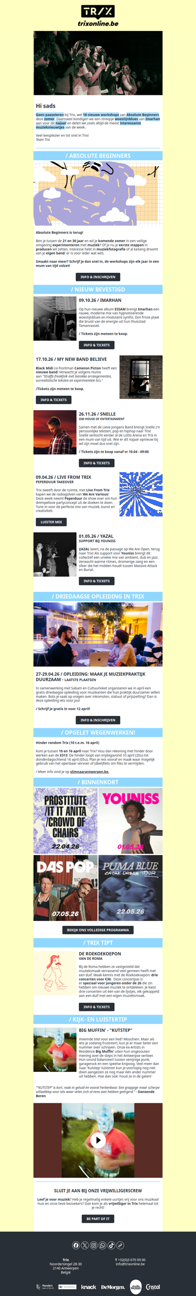 Geen paaseieren, wel 18 workshops en woestijnblues in Trix!