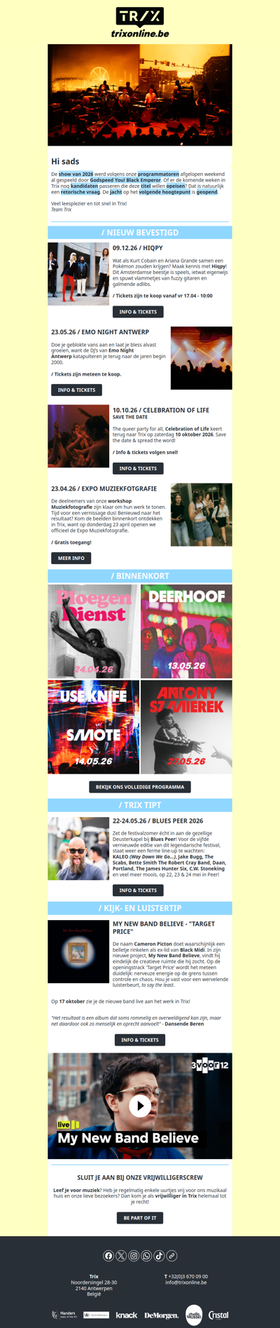 Dé show van 2026 en muziektips even zonnig als de eerste lentezon (eindelijk) ☀️