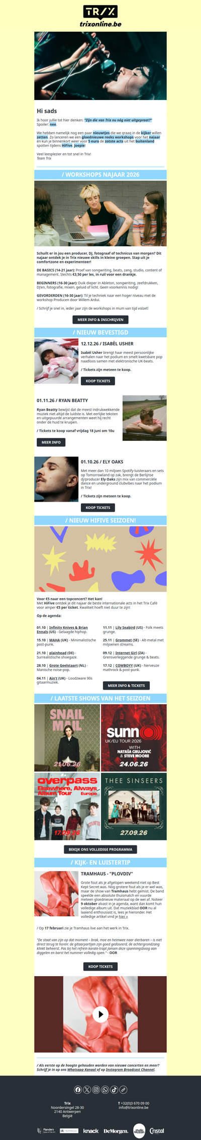 Gloednieuwe workshops + internationale acts voor €5? Joepie!