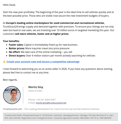 Sell now when demand is at its peak – with the No. 1 for commercial vehicles