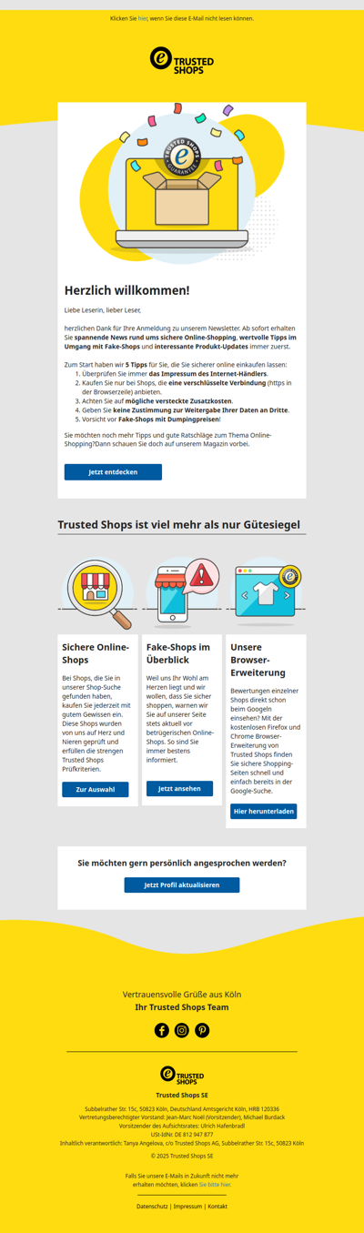 Herzlich willkommen! Freuen Sie sich auf mehr!