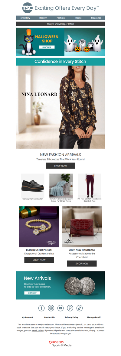 😍 SAVE on NEW Fashion Arrivals from Nina Leonard 😍