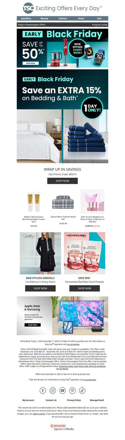 🤩 SAVE an EXTRA 15% on Bedding & Bath - 1 Day Only 🤩