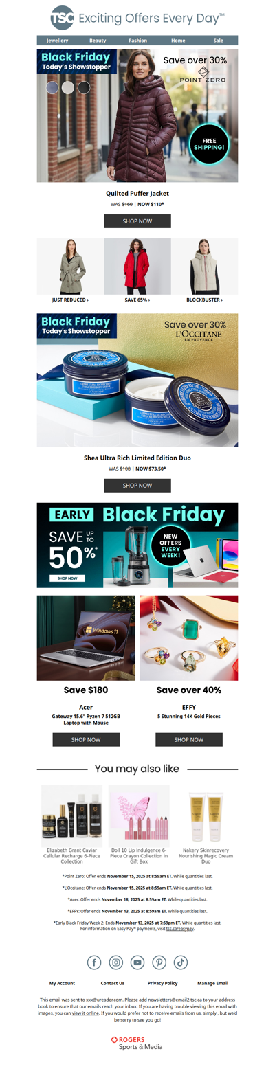 Point Zero Jacket & L'Occitane Skincare