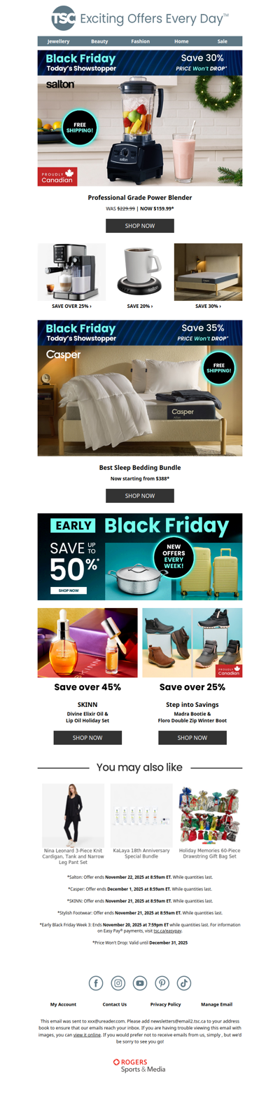 Salton Blender & Casper Bedding