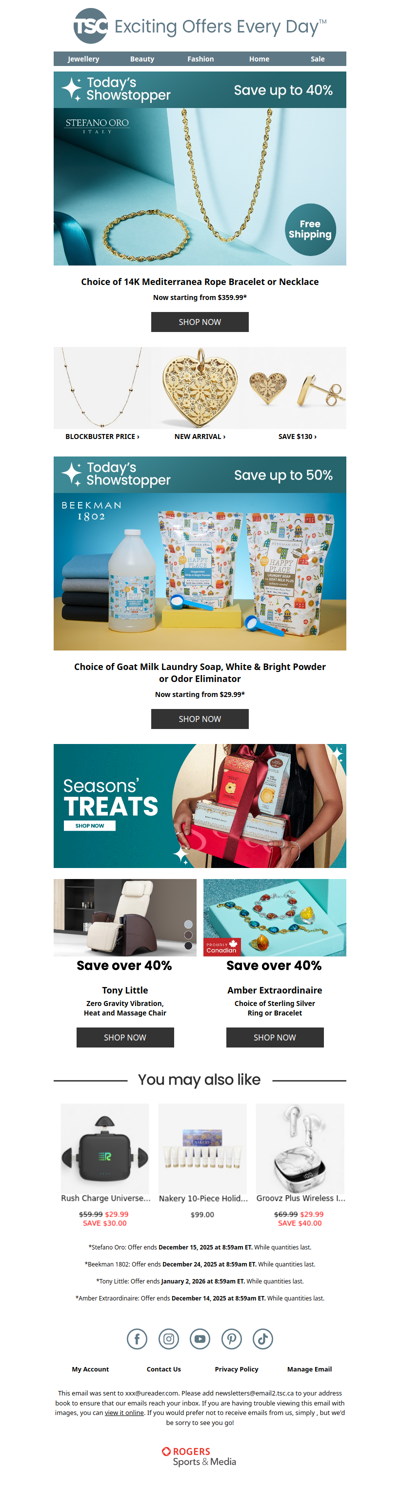 Stefano Oro Gold Jewellery & Beekman 1802 Laundry Essentials