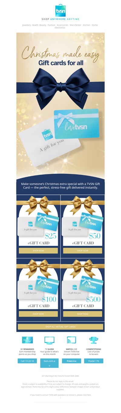 Christmas Made Easy: Gift Cards For All