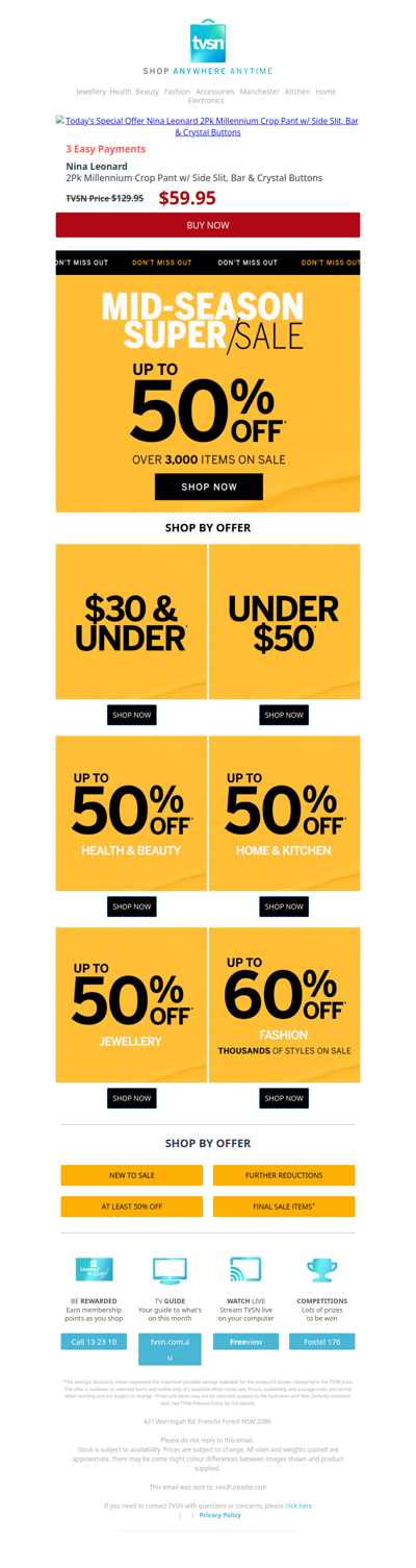 ⏰ Don't Miss Out: Mid-Season Super/Sale. Up to 50% OFF*