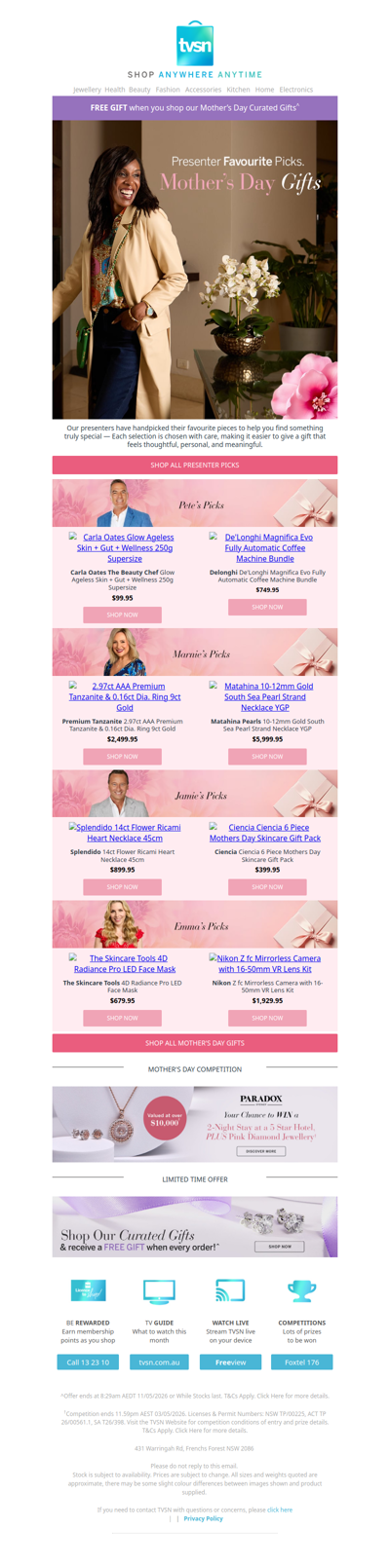 Mother's Day Gifts: Our Presenters Favourite Picks