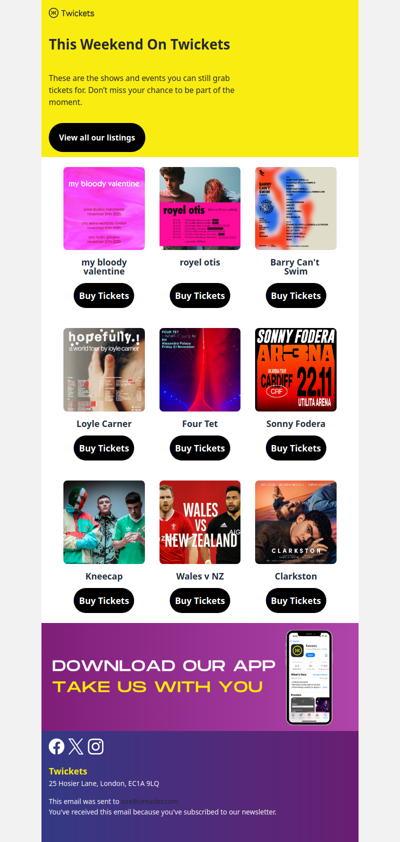 Grab tickets for Kneecap, Royel Otis, Four Tet, Wales v New Zealand & more this weekend!