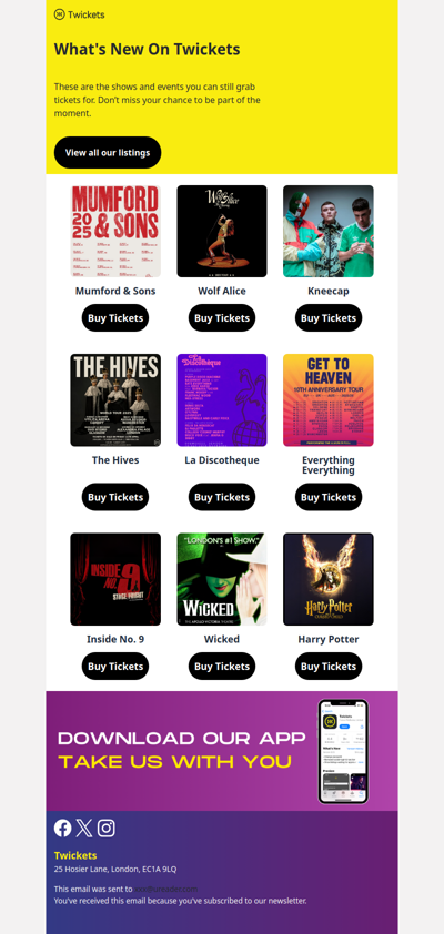 The very best in Music and Theatre this weekend on Twickets 🙌