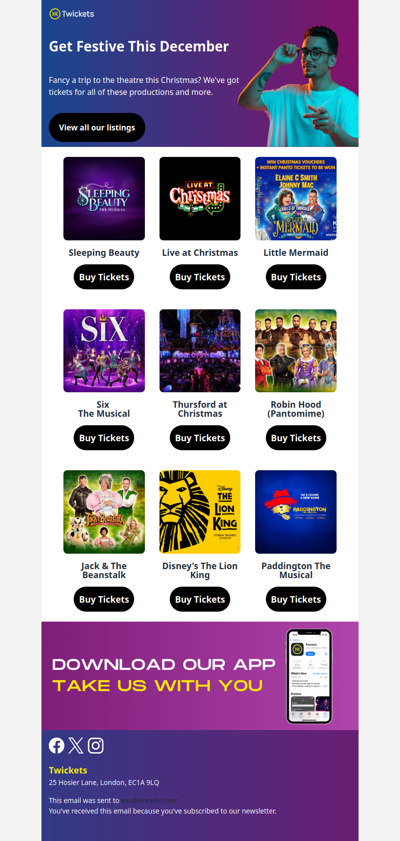 Celebrate the season with Christmas Theatre on Twickets  🎄