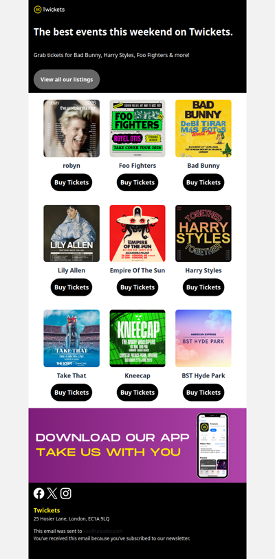 Hi , last chance for Bad Bunny, Foo Fighters, Harry Styles and more...
