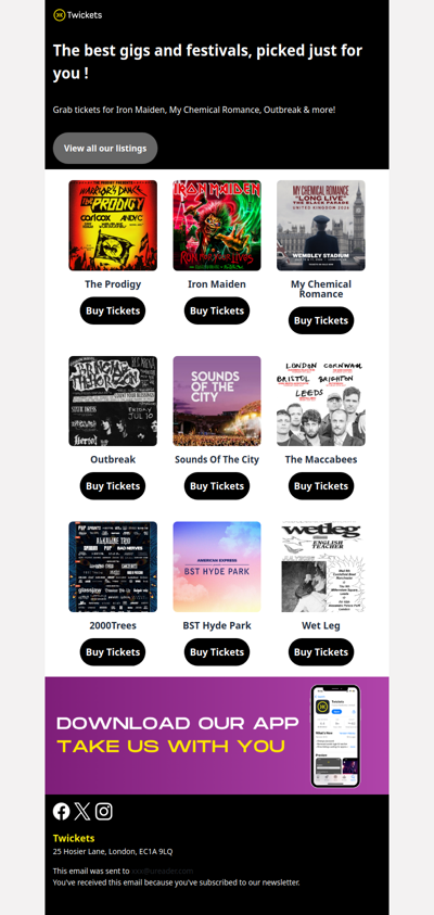 Hi , get tickets for BST, Iron Maiden, Outbreak festival and more...