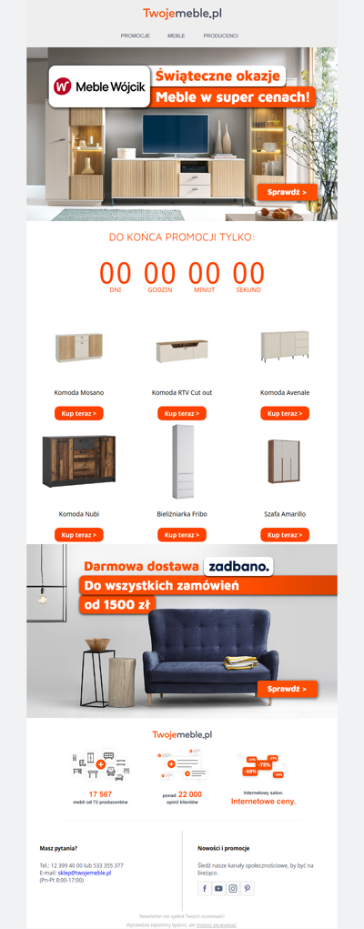 ⏰ Tylko do końca środy - Meble Wójcik w super cenach