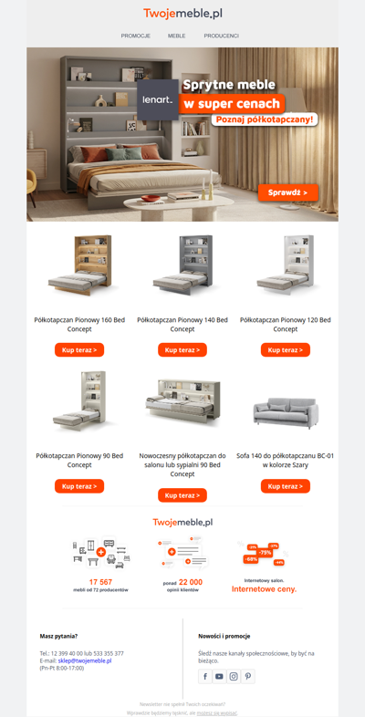 ✨ Poznaj półkotapczany do małych wnętrz ✨ Super rabaty!