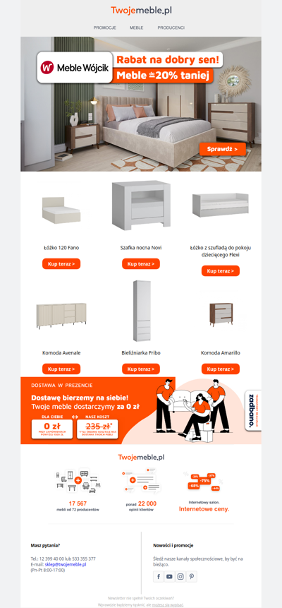 To ostatnie godziny tej promocji ⏰ Meble Wójcik do -20% taniej!