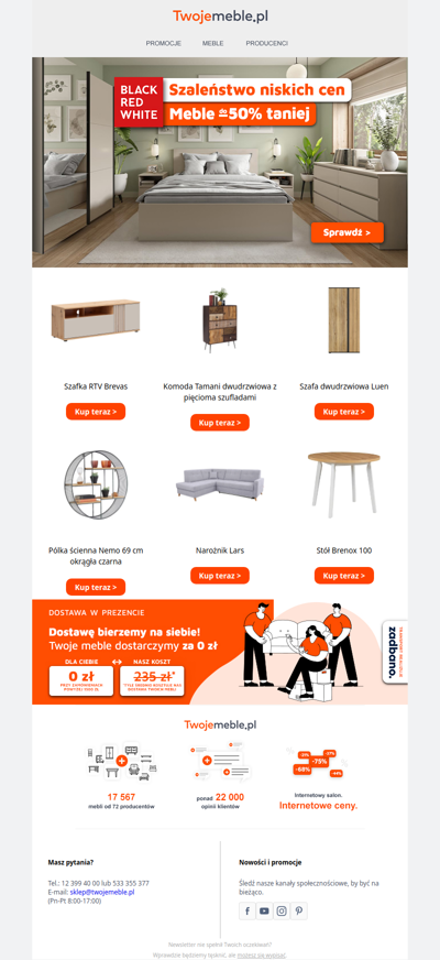 ⏰ To ostatnie godziny promocji ⏰ Meble BRW do -50% taniej