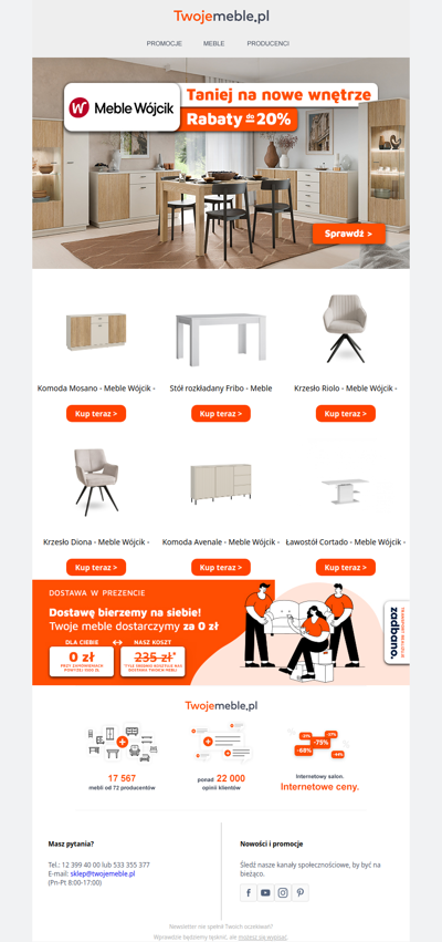 💖 Meble Wójcik aż do -20% taniej! To Twój rabat na nowe wnętrze