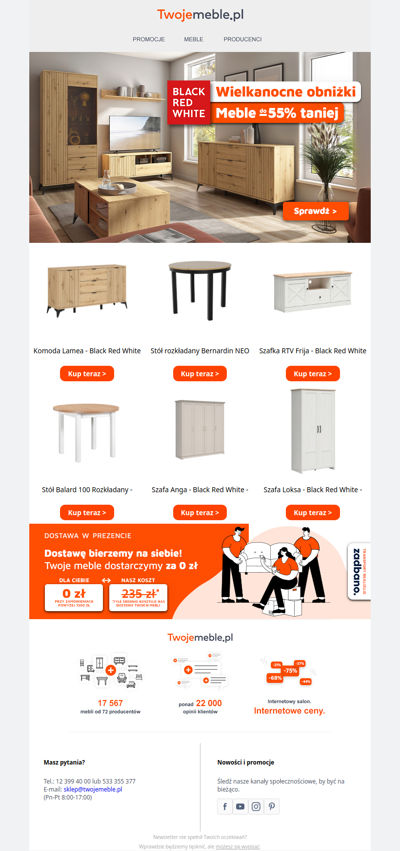 Meble BRW do -55% taniej! 🌸 Czas na Wielkanocne Obniżki!