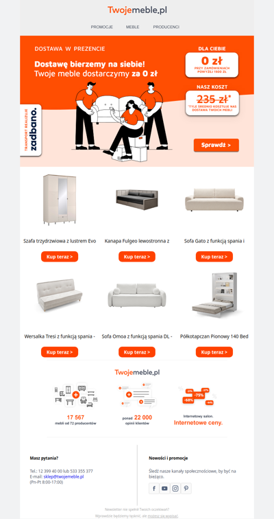 ⏰ Tylko do 31.03  - dostawa w prezencie dla zamówień od 1500 zł!